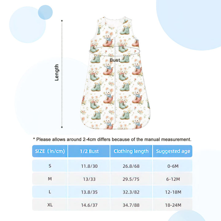 Mouse in Boots Sleeveless Baby Sleep Sack
