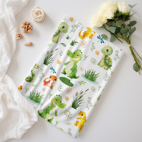 Swamp and Friends Swaddle Blanket