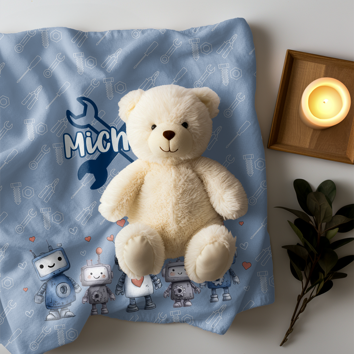 Blue Robot Blanket