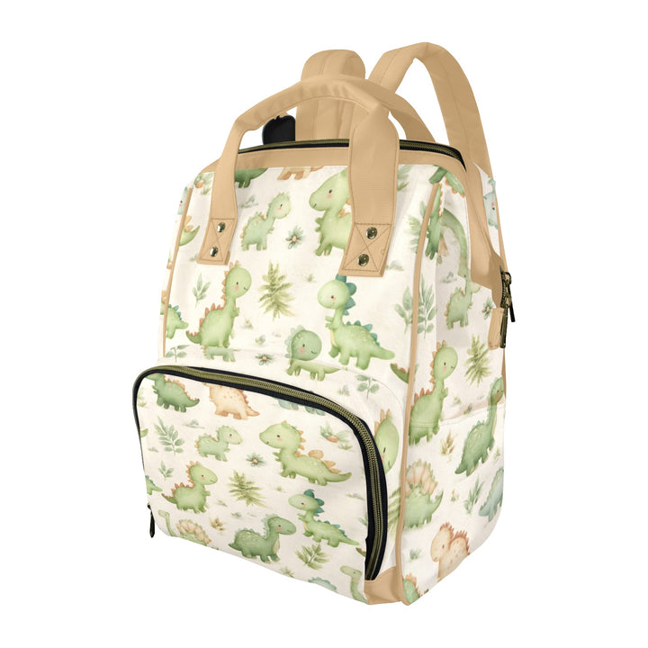 Tan Dinosaur Friends Diaper Bag