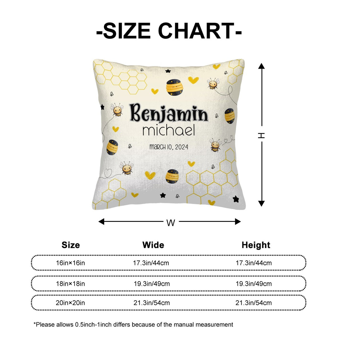 Honey Bee Corduroy Throw Pillow Covers