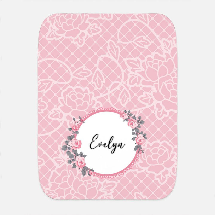 Roses and Lace Baby Burp Cloth