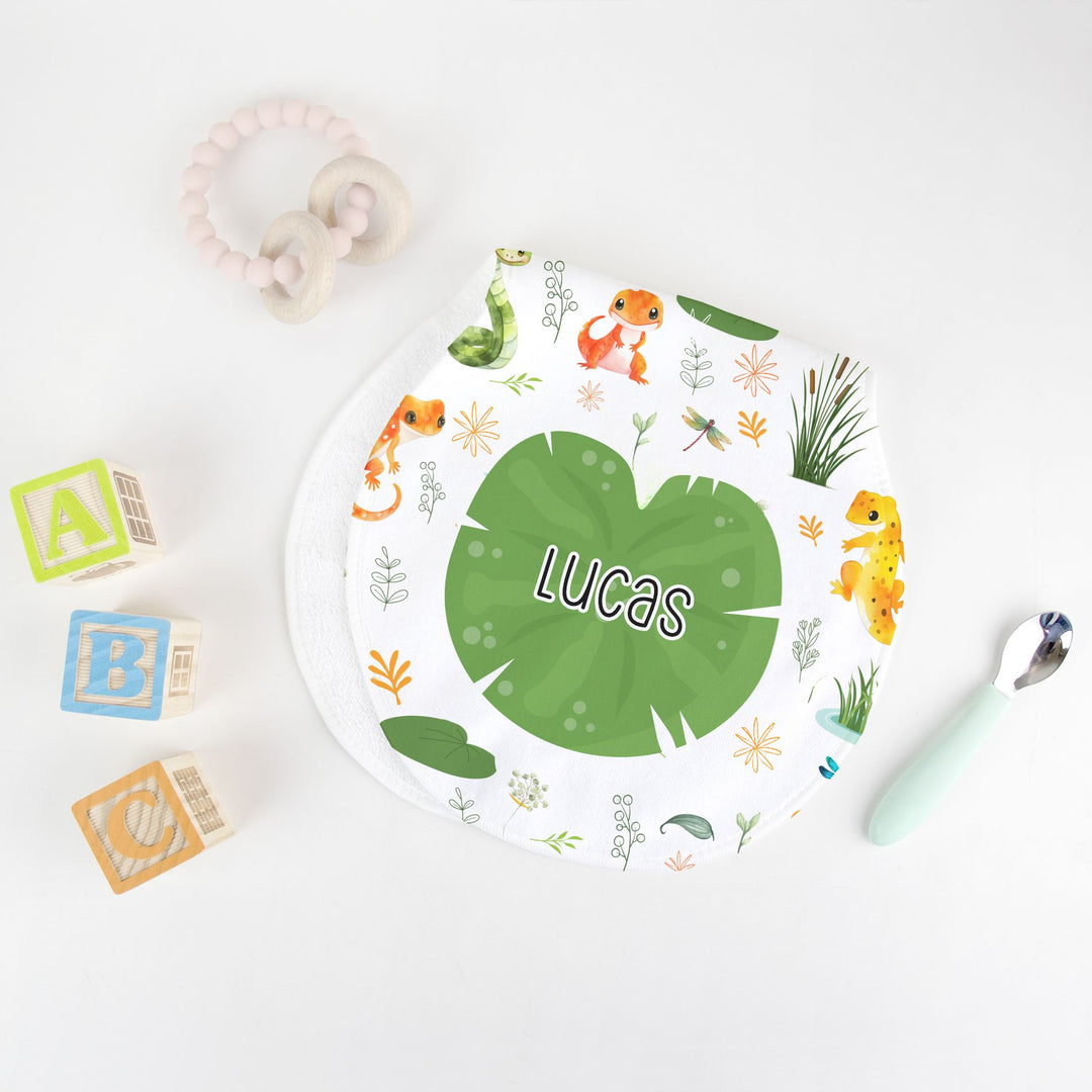 Swamp and Friends Peanut Burp Cloth