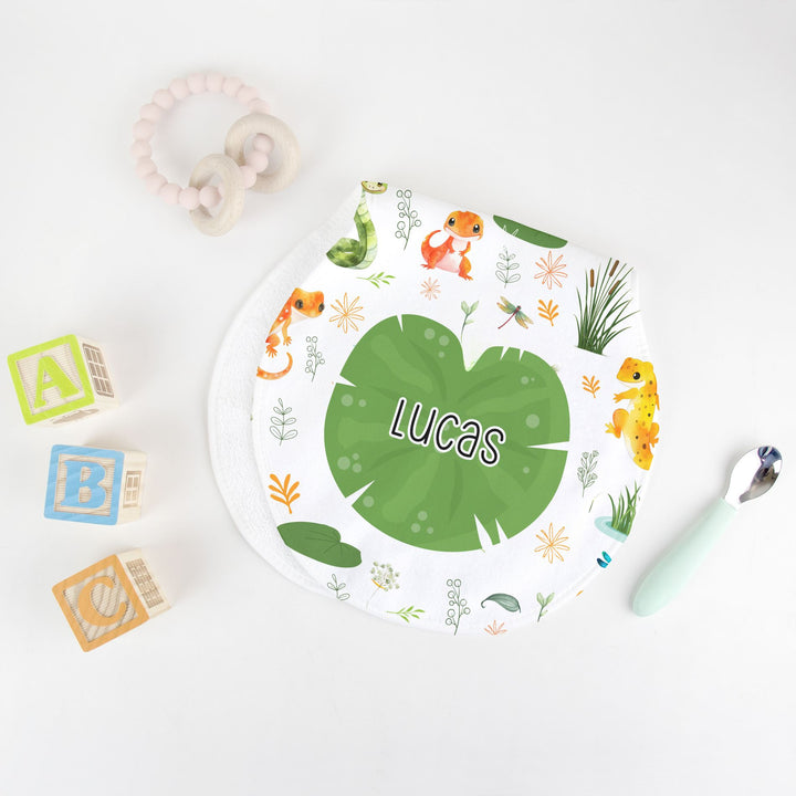 Swamp and Friends Peanut Burp Cloth