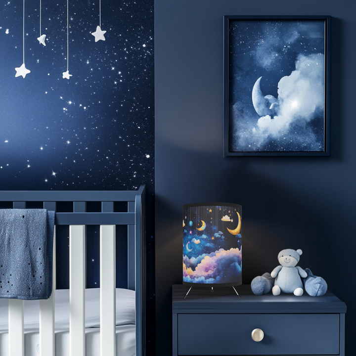 Celestial Moon and Starry Night Tripod Lamp