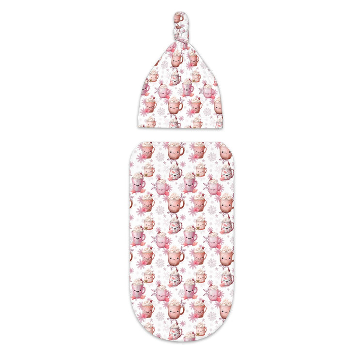 Pink Cocoa and Mugs Cocoon Baby Swaddle Set