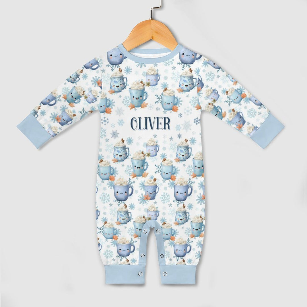 Blue Cocoa Mugs Long Sleeve Baby Romper