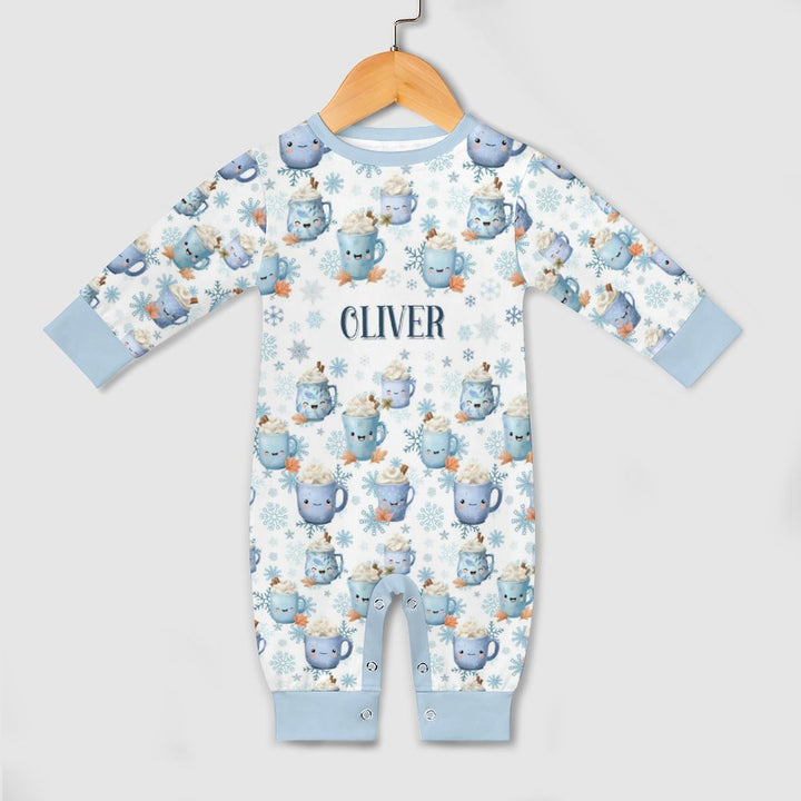 Blue Cocoa Mugs Long Sleeve Baby Romper