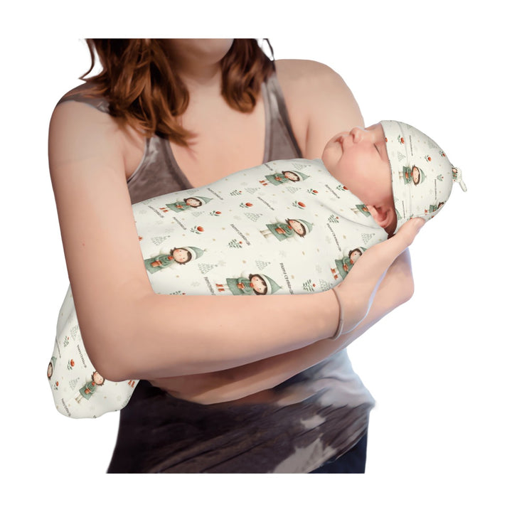 Christmas Flower Cocoon Baby Swaddle Set
