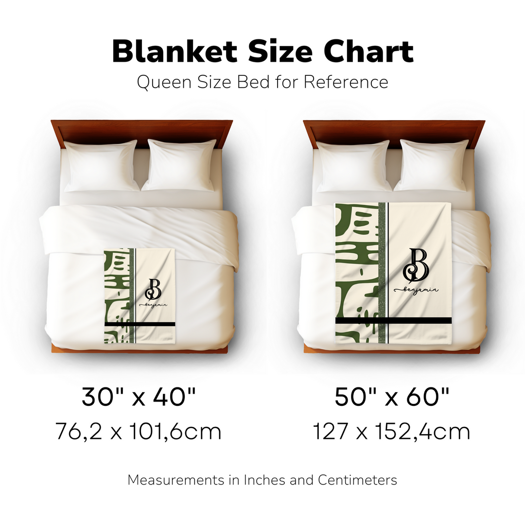 Sage and Cream Monogram Blanket
