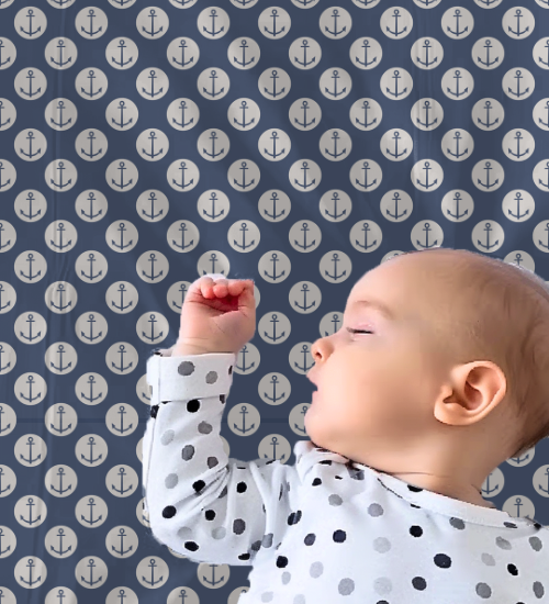 Anchors Away Blue Fitted Crib Sheet