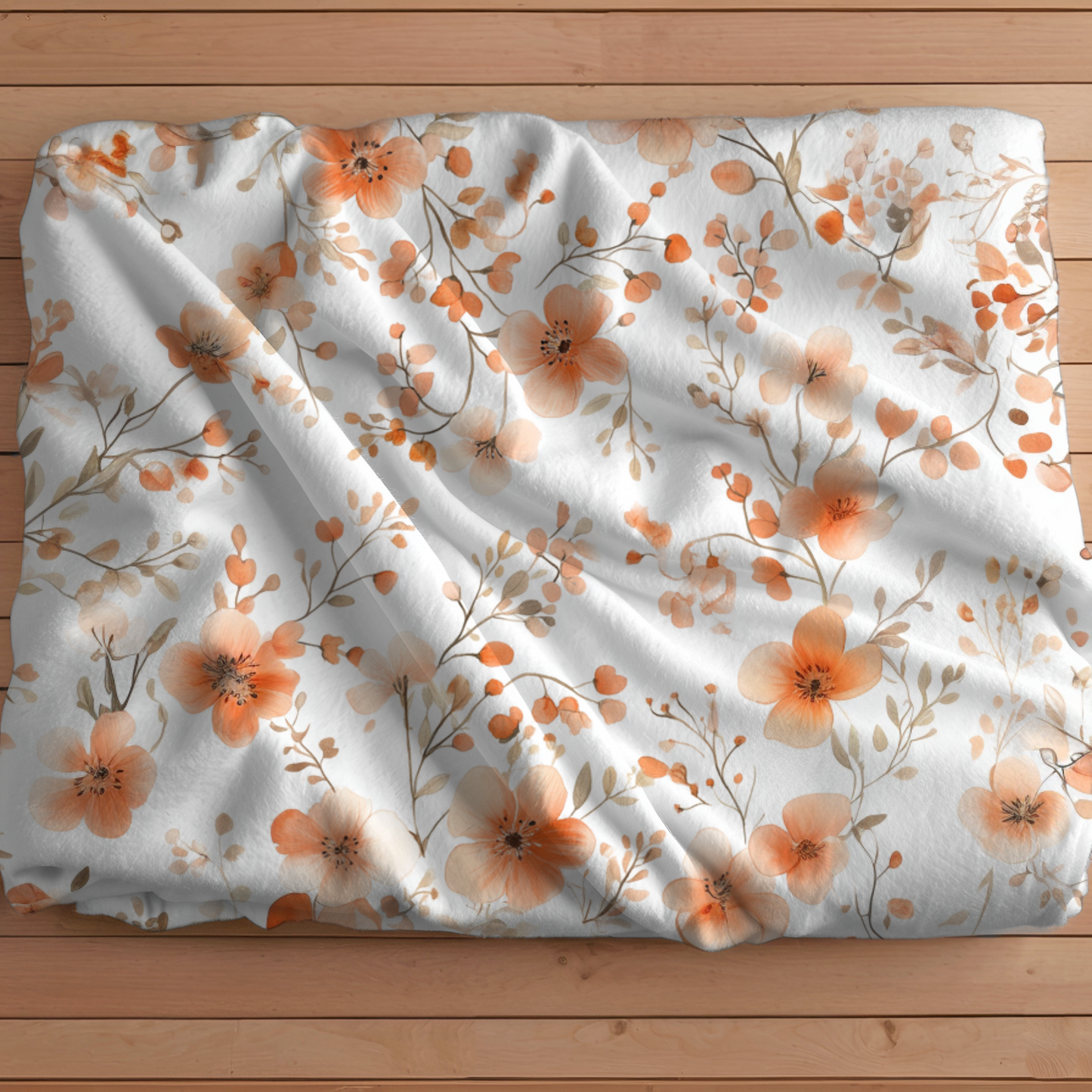 Peach Floral Blanket