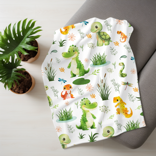 Swamp and Friends Swaddle Blanket