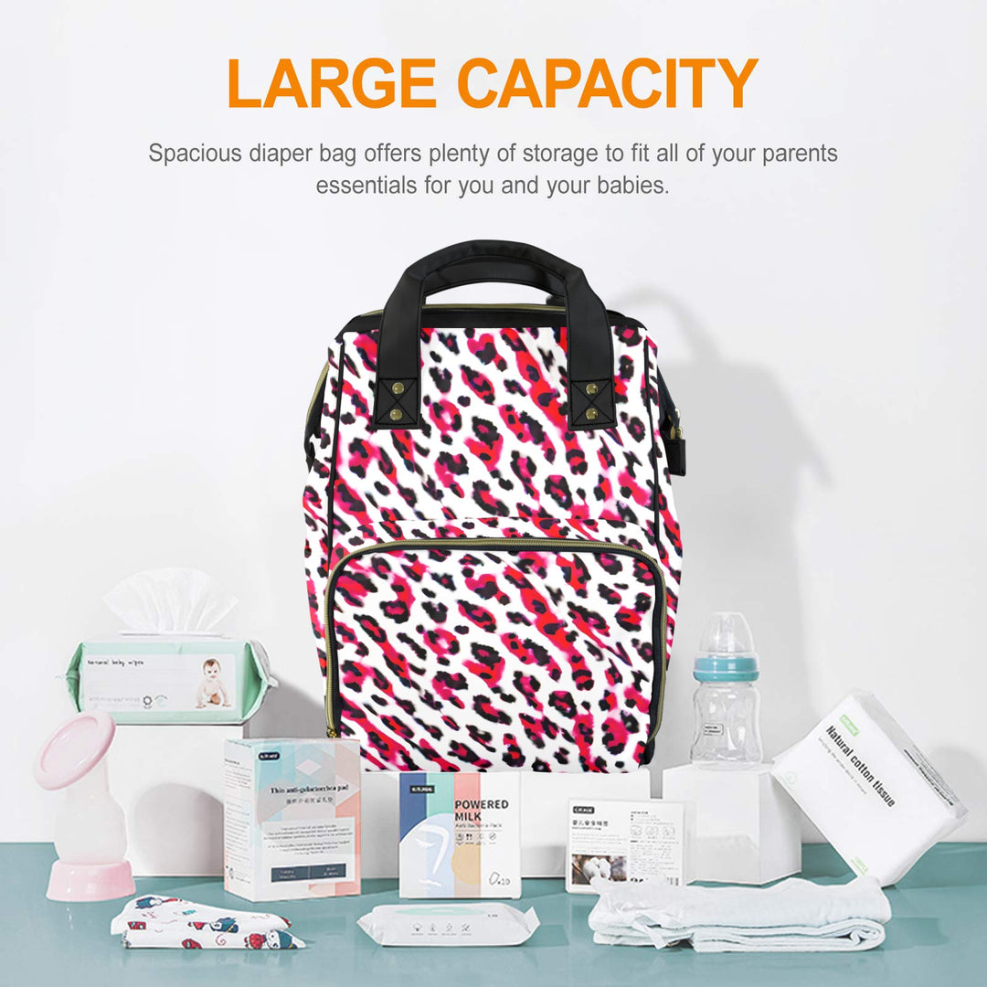 Red Leppard Print Diaper Bag