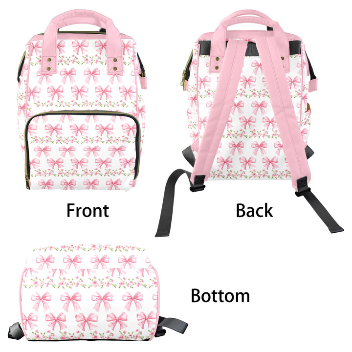 Croquette Pink Bows Diaper Bag
