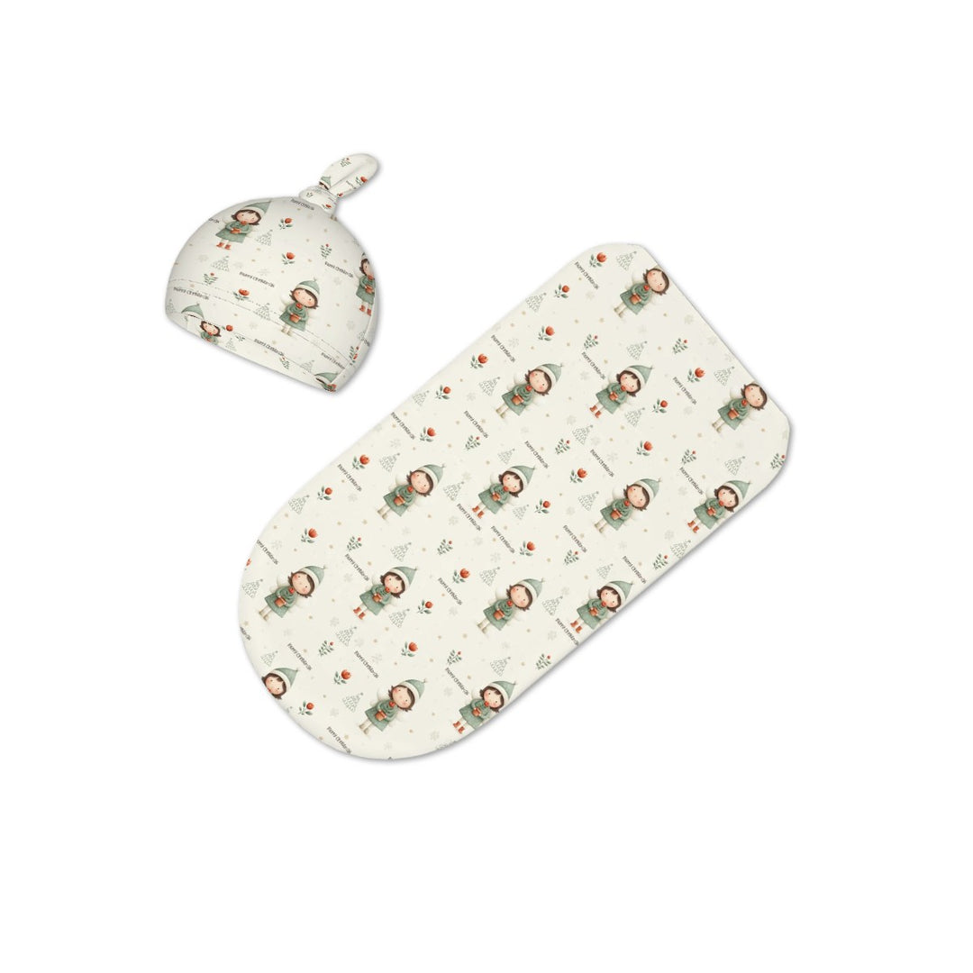 Christmas Flower Cocoon Baby Swaddle Set