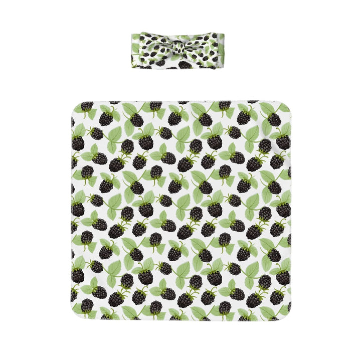 Blackberry Baby Headbands & Swaddle Blanket Set