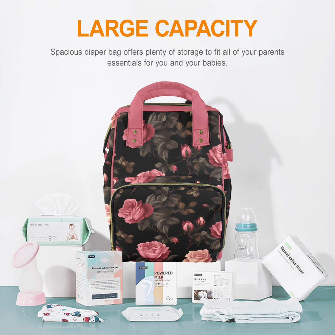 Pink Rose Diaper Bag