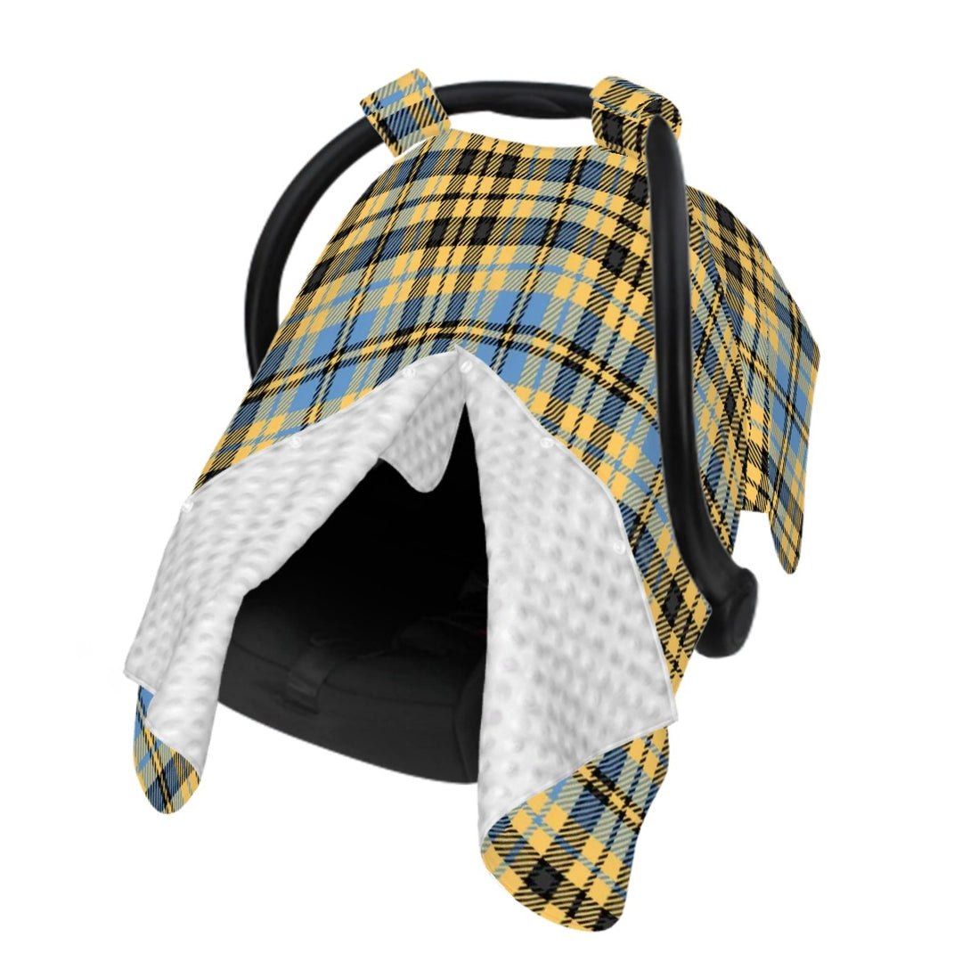 Blue and Yellow Plaid Car Seat & Breastfeeding Cover
