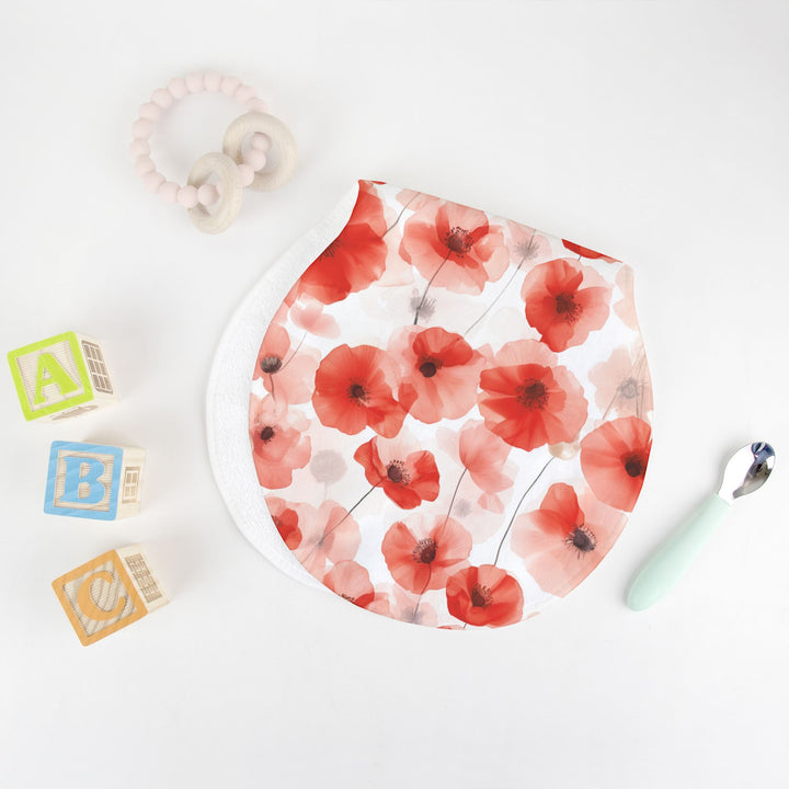 Poppy Flower Burp Cloth