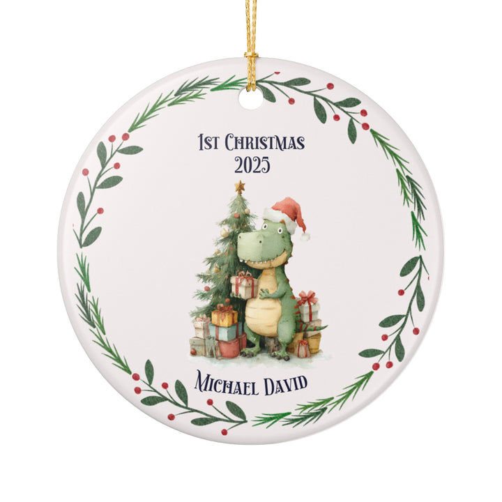 Funny Dinosaur Personalized Ceramic Ornament