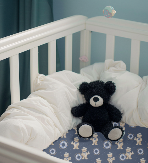 Teddy Bear Sailor Fitted Crib Sheet