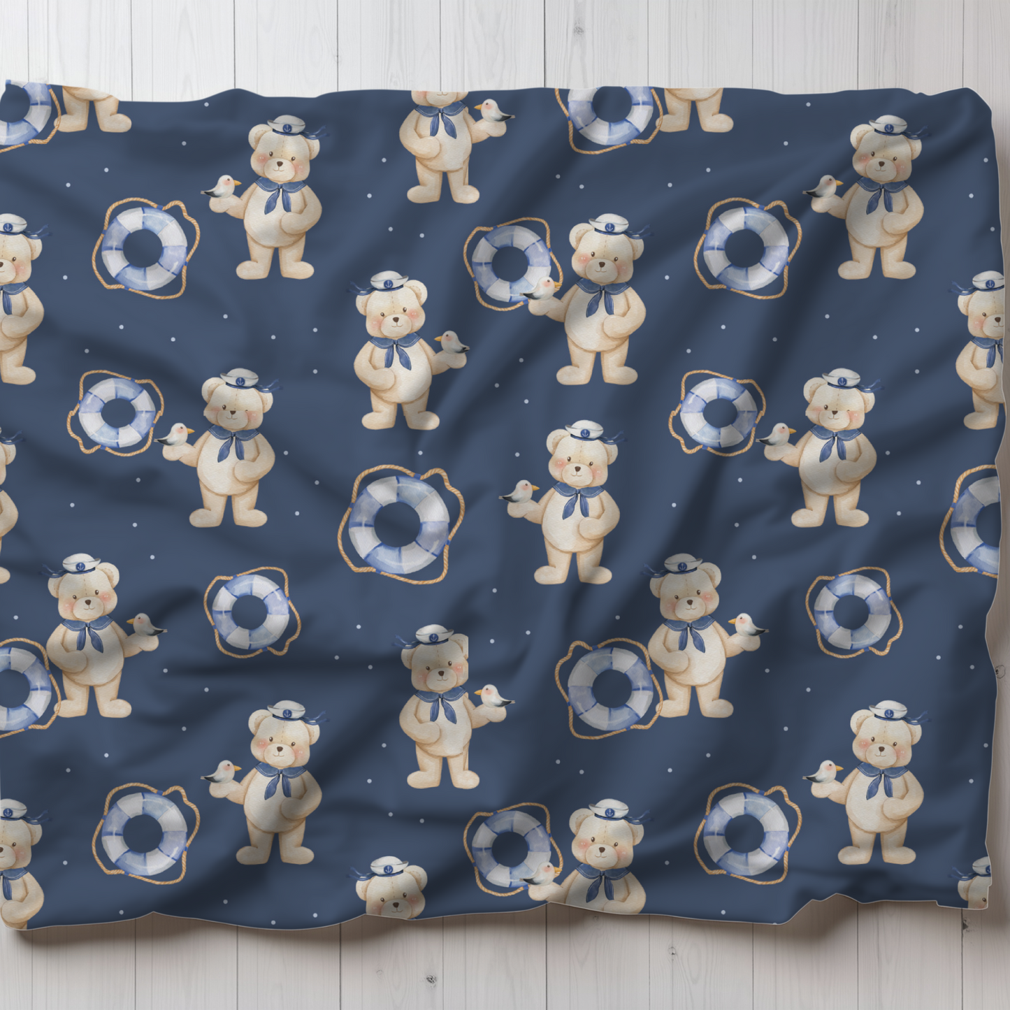 Teddy Bear Sailor Minky Blanket