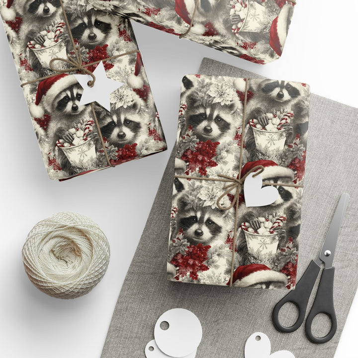 Christmas Raccoon Wrapping Paper