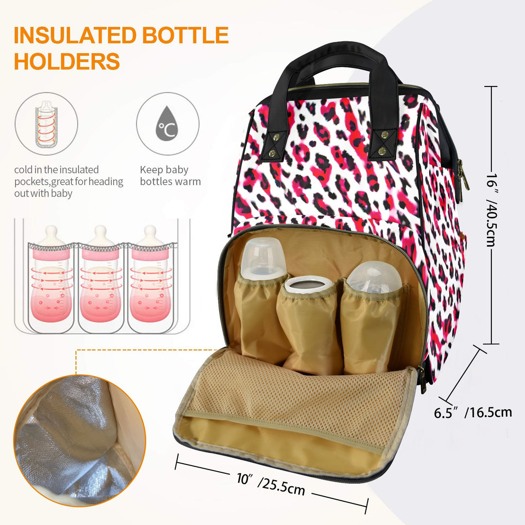 Red Leppard Print Diaper Bag