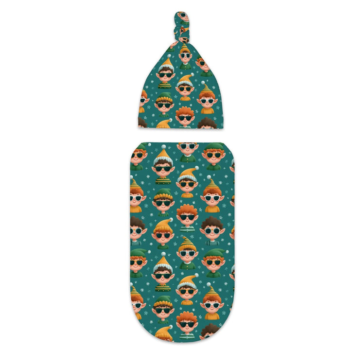 Cool Christmas Elves Cocoon Baby Swaddle Set