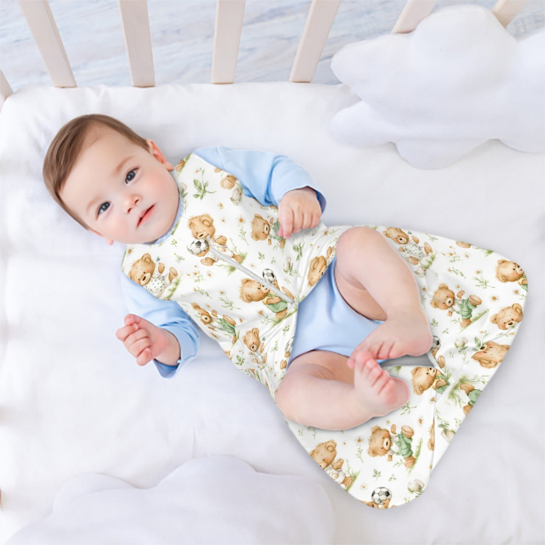 Teddy Bears Playing Soccer Sleeveless Baby Sleep Sack