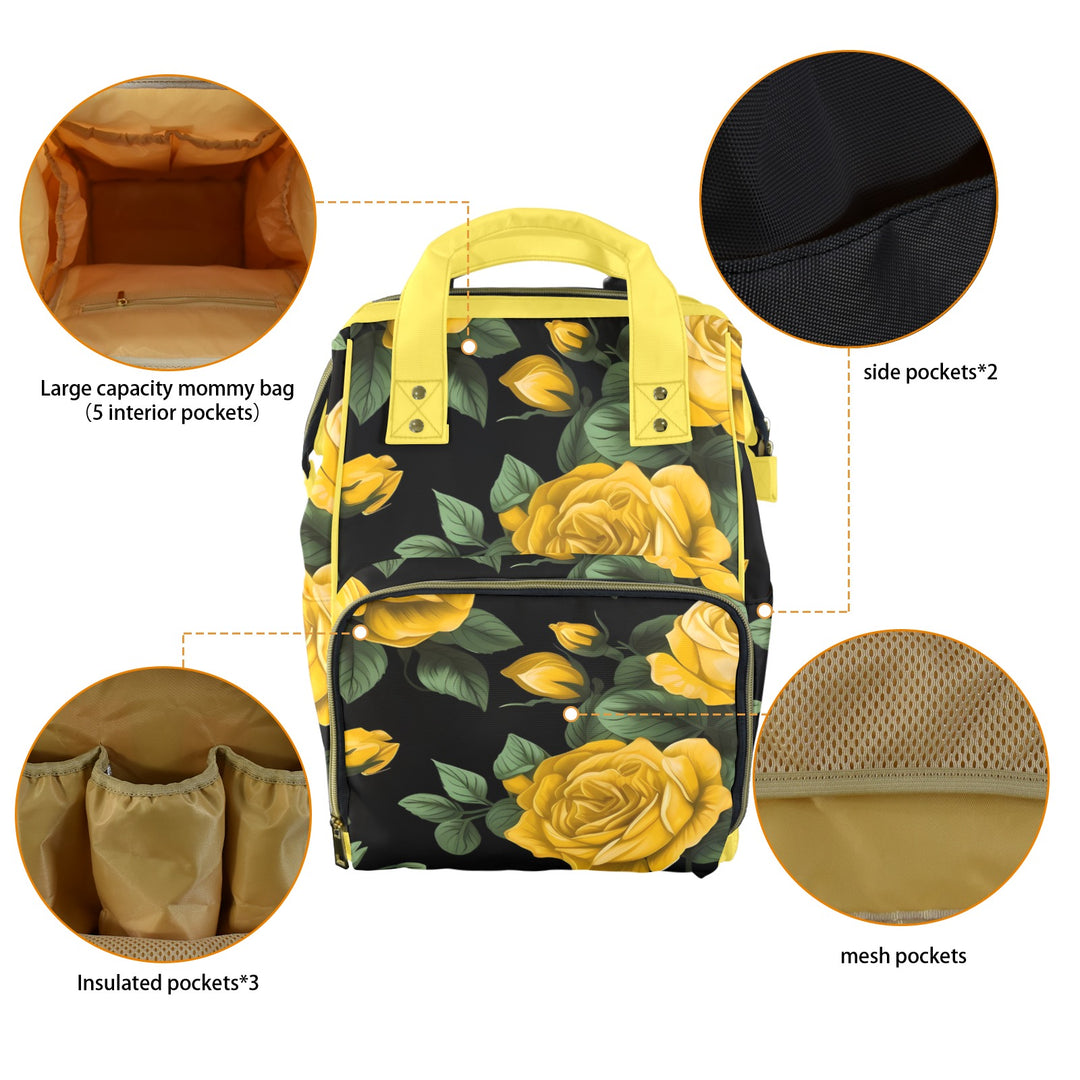 Yellow Rose Diaper Bag