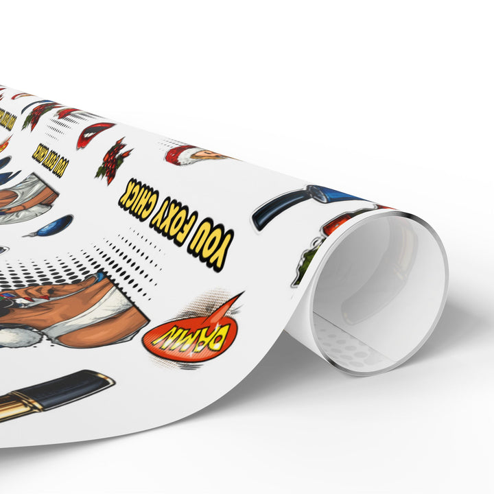 Female Pop Art Christmas Wrapping Paper
