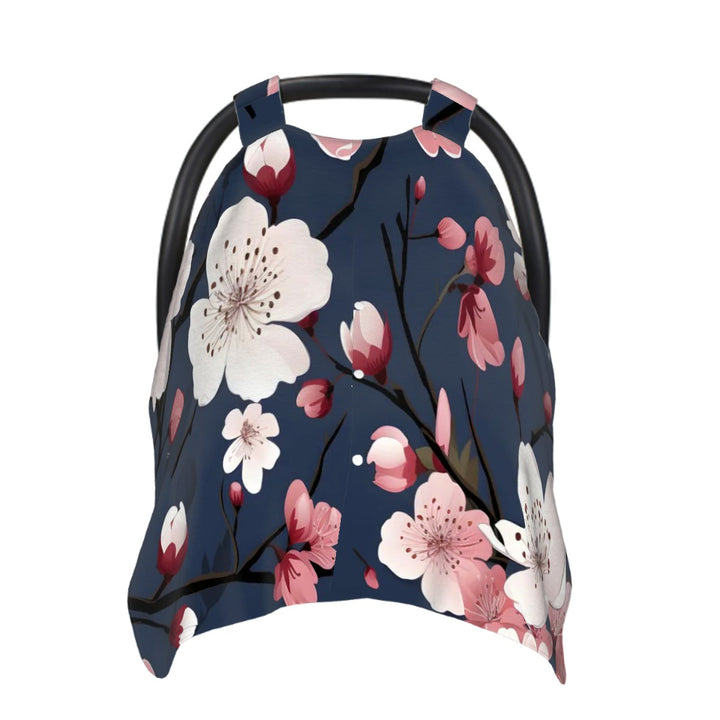 Blue Cherry Blossom Car Seat & Breastfeeding Cover
