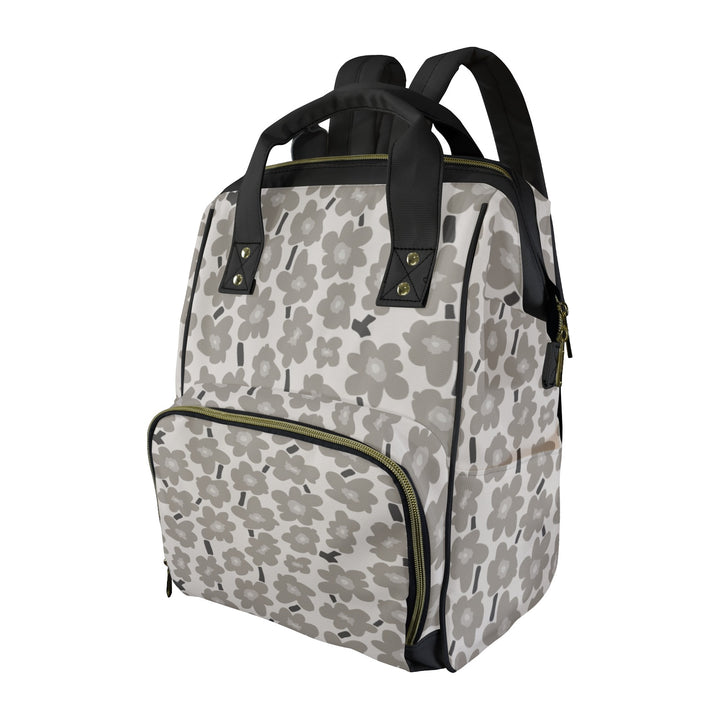 Grey Flower Diaper Bag
