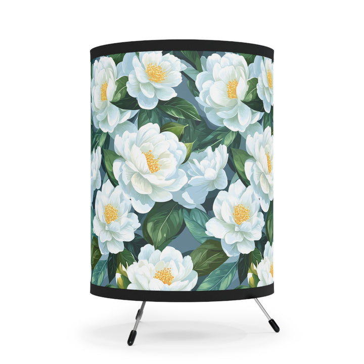 White Camellia Floral Lamp