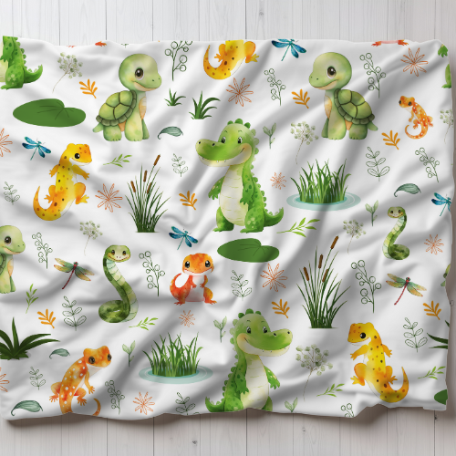 Swamp and Friends Swaddle Blanket