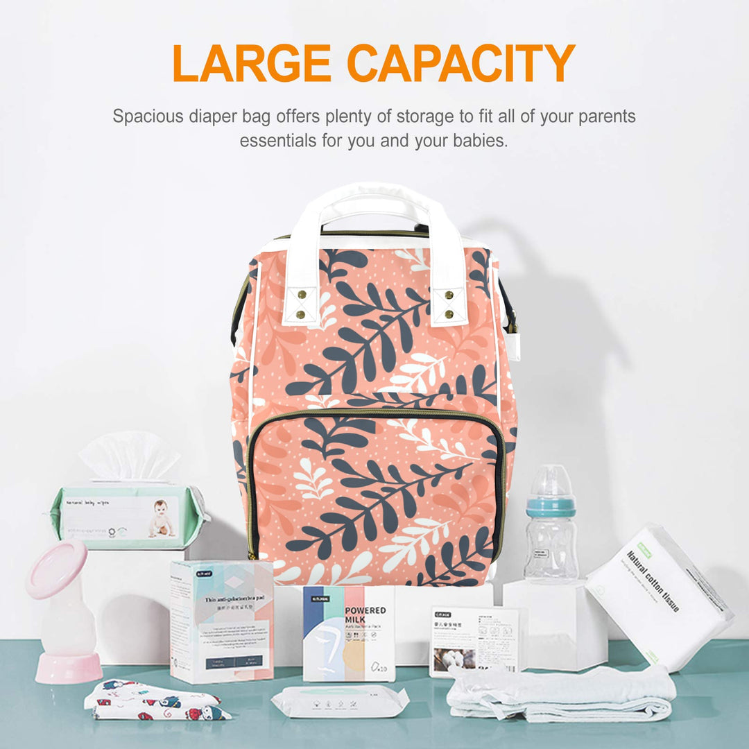 Peach Boho Flower Diaper Bag