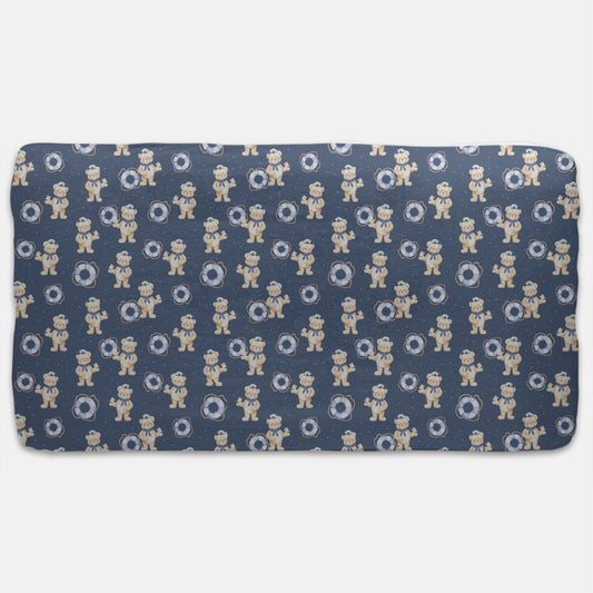 Teddy Bear Sailor Fitted Crib Sheet