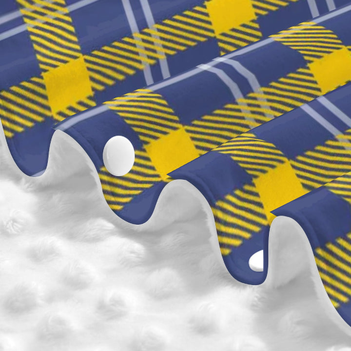 Blue and Yellow Plaid Baby Car Seat Cover