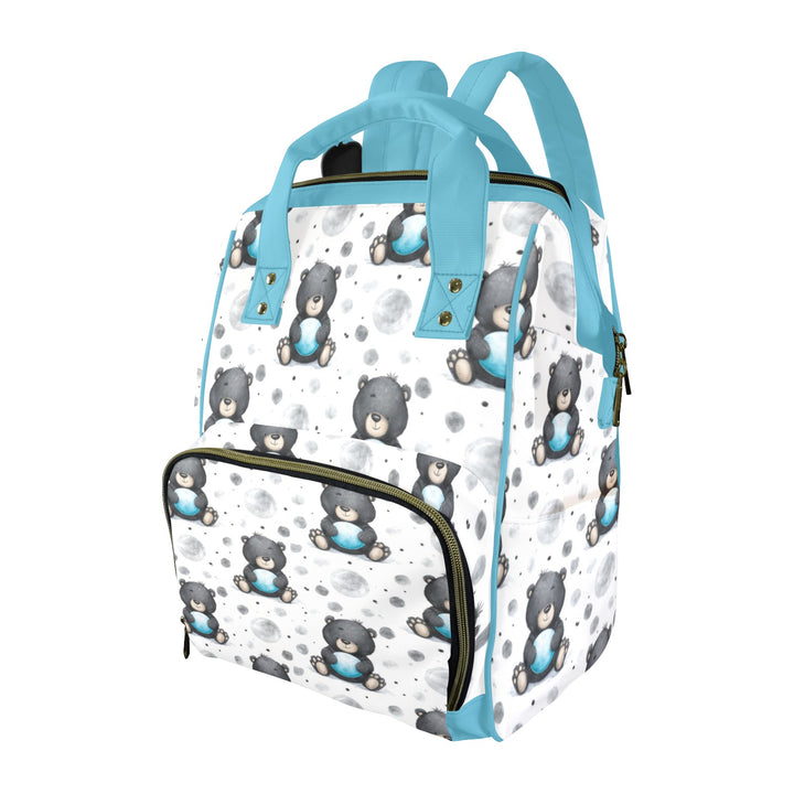 Black Bear and Balloons Diaper Bag