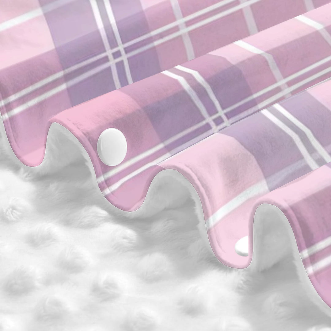 Pink and Purple Plaid Baby Car Seat Cover