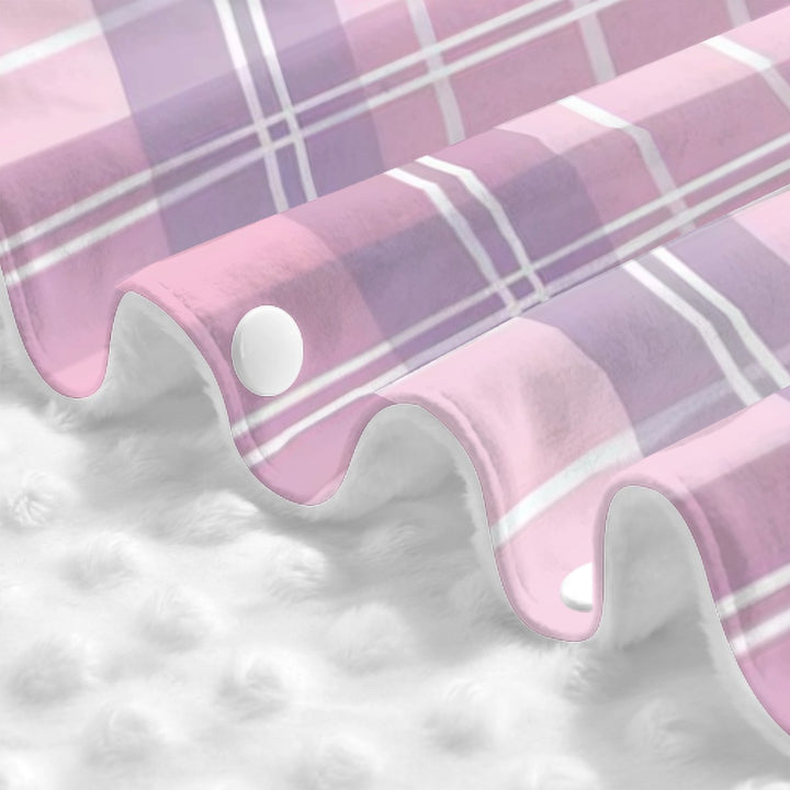 Pink and Purple Plaid Baby Car Seat Cover
