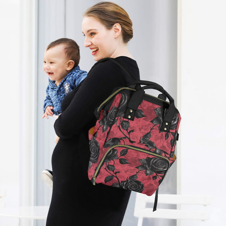Black Rose Diaper Bag