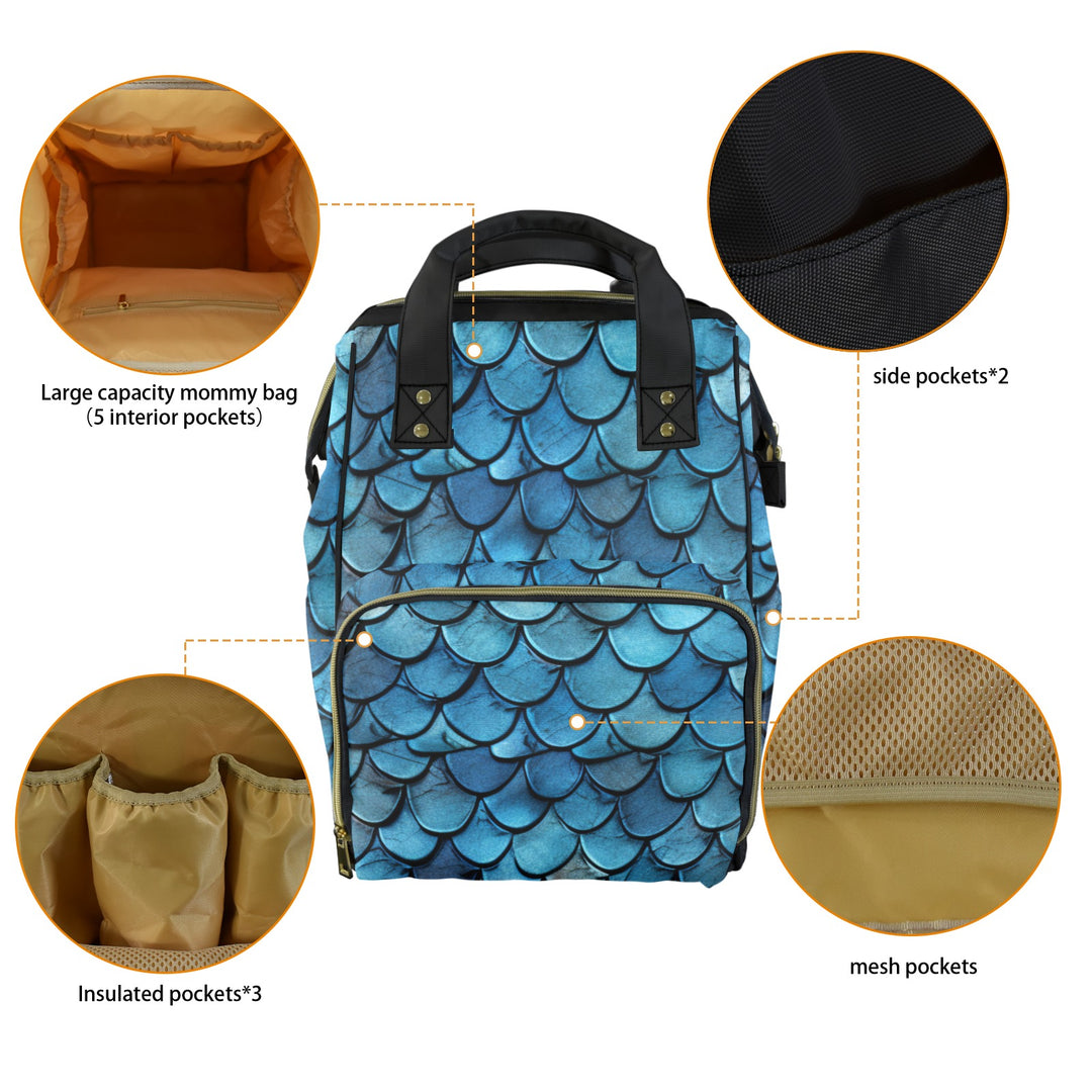 Blue Dragon Scale Diaper Bag