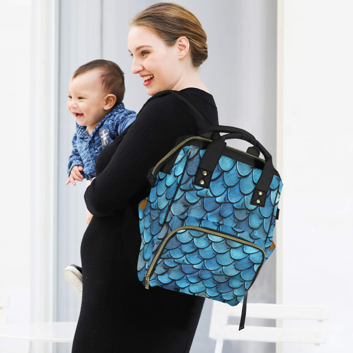 Blue Dragon Scale Diaper Bag