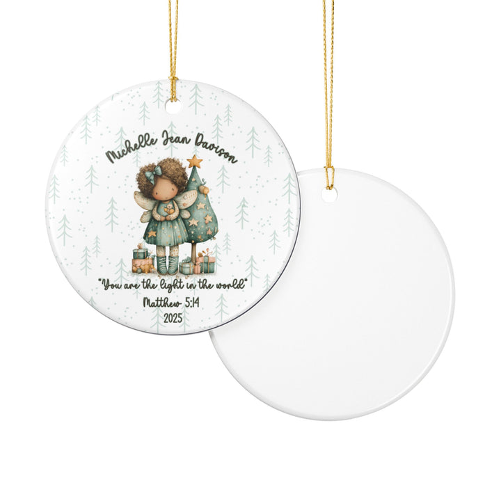 Whimsical Black Girl Personalized Ornament