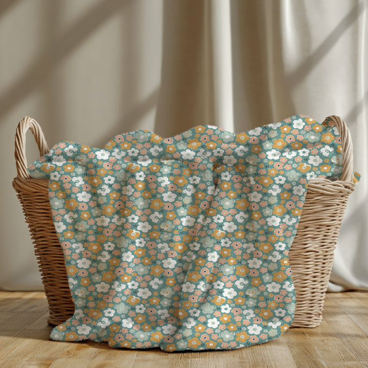 Green Boho Minky Blanket