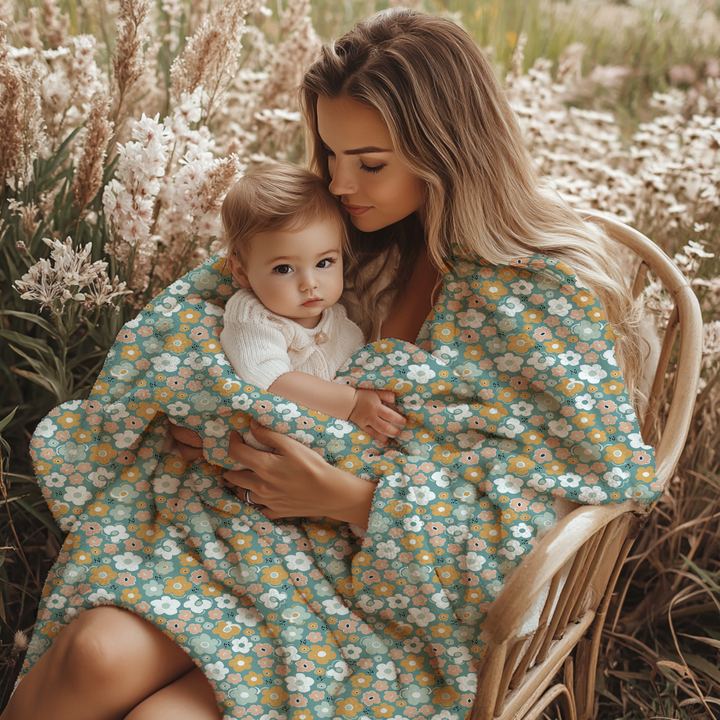 Green Boho Minky Blanket