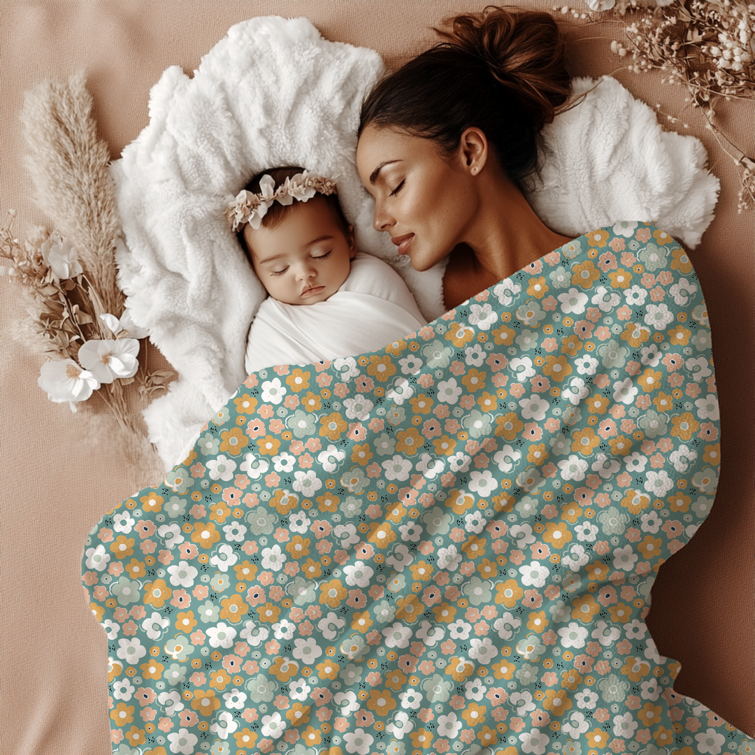 Green Boho Minky Blanket
